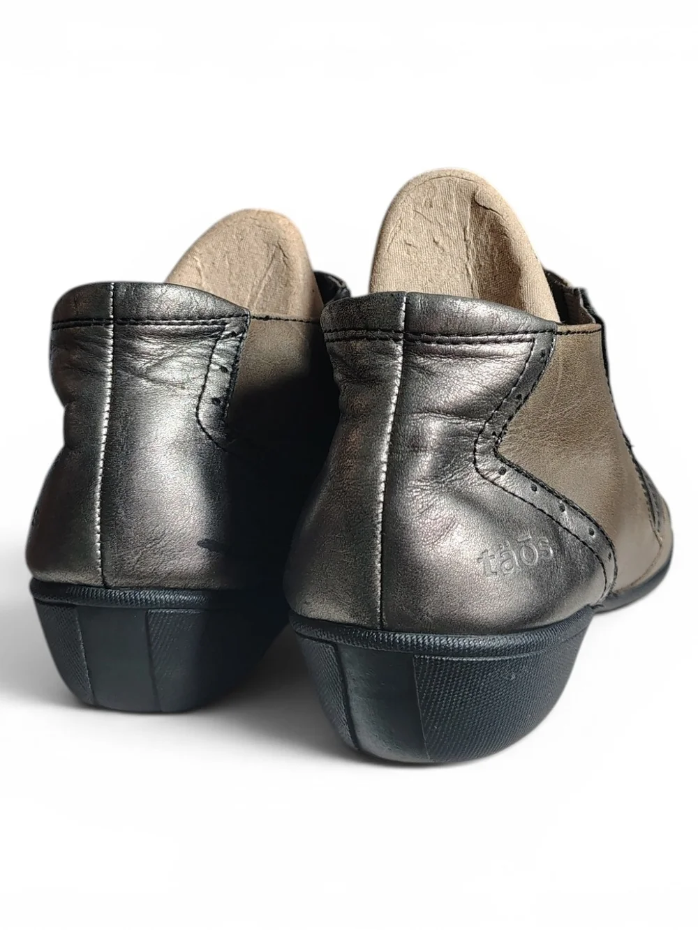 Taos Women's High Jynx Leather Bronze Taupe Ankle Bootie Boots Size 8